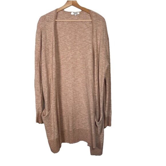 Madewell Cardigan Sweater Womens S Beige Textured Bradley Knit Pockets Lagenlook - Picture 1 of 10